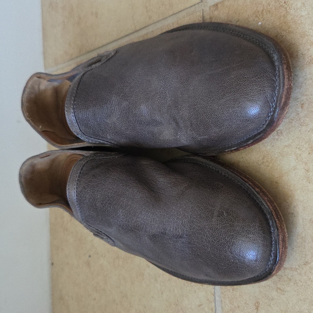 TRASK Ali Flat Gray Leather Loafers Italian Washed Sheepskin Sz 8 Minimalist - Picture 4 of 15